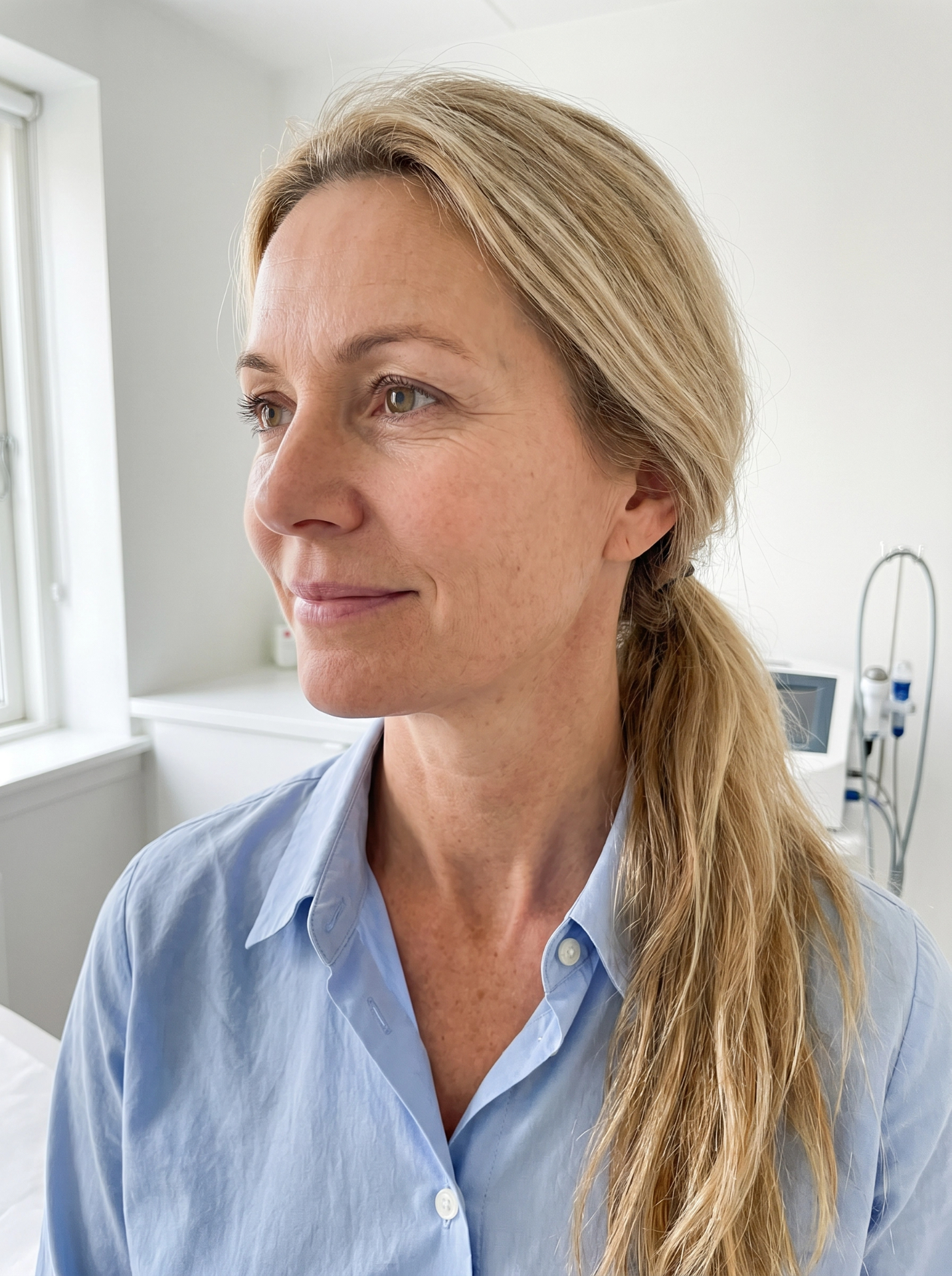 Klient efter ansigt og halsløft hos Beautiful Balance
